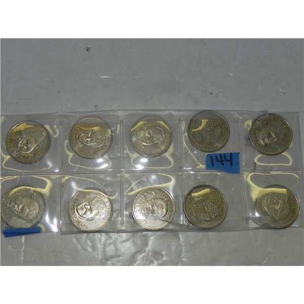 Lot of 10 Nascar Greats Medallions