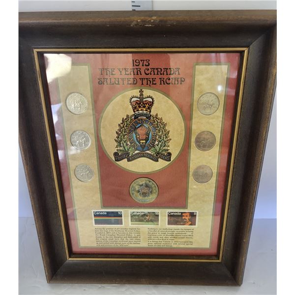 Framed 1973 The Year Canada Saluted The RCMP Stamp | Coin Set