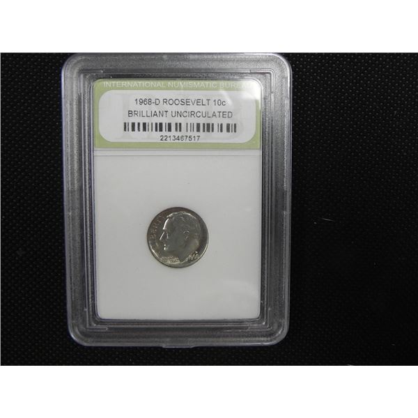 1968-D Roosevelt 10 Cent Piece | Graded