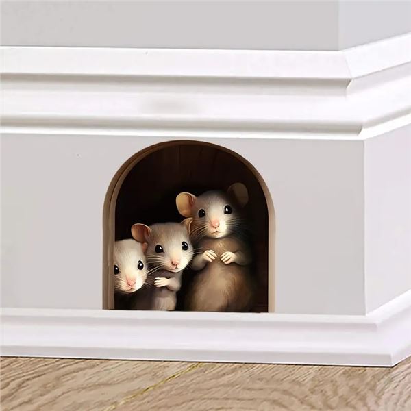 Super Adorable 3 Little Mice Wall Decal