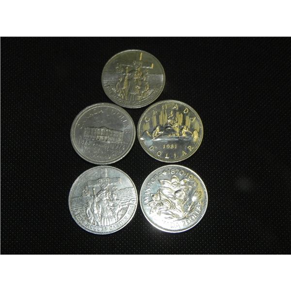 Lot of 5 Canada | $1 Dollar Coins