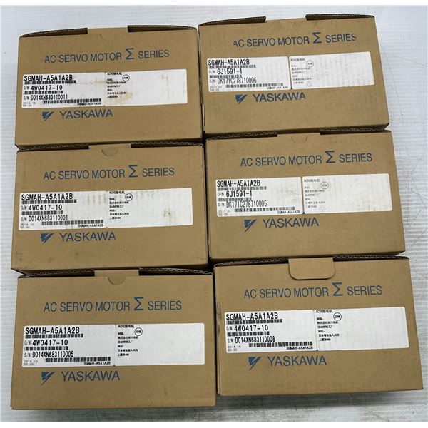Lot of (6) Yaskawa #SGMAH-A5A1A2B Servo Motors