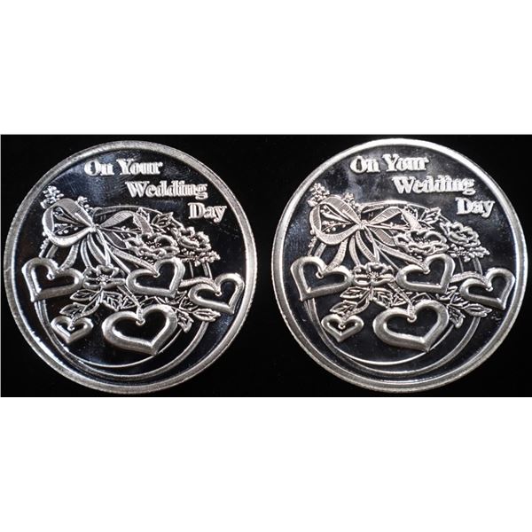 (2) 1 OZ .999 SILV 2024 ON YOUR WEDDING DAY ROUNDS