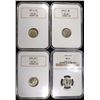 Image 1 : (4) NGC GRADED ROOSEVELT DIMES