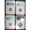 Image 2 : (4) NGC GRADED ROOSEVELT DIMES