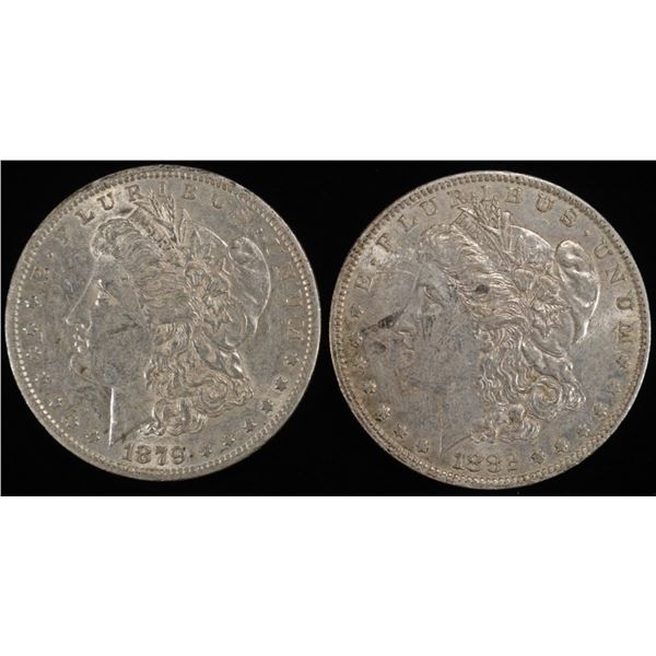 1879-O & 1882-O MORGAN DOLLARS AU