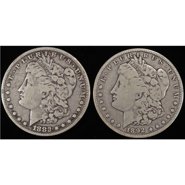 1882 & 1892-O MORGAN DOLLARS FINE