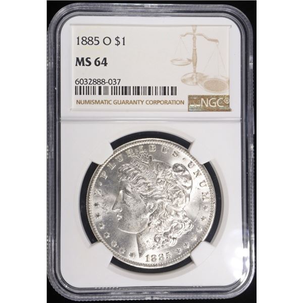 1885-O MORGAN DOLLAR NGC MS64