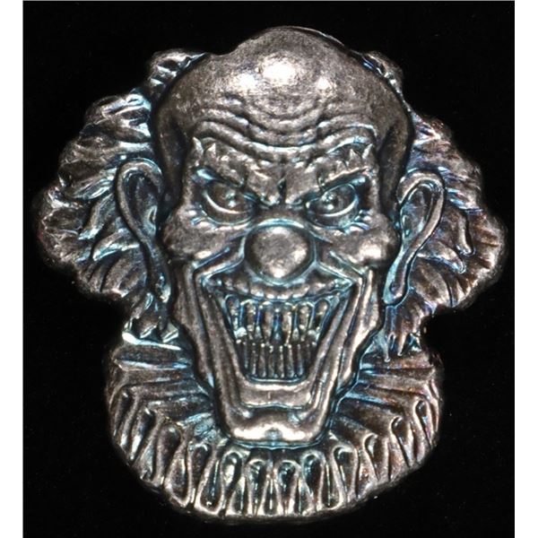 (1) 2 OZ .999 SILVER EVIL CLOWN W/ CIRCUS BAG