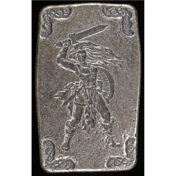 (1) 5 OZ .999 SILVER SHIELD MAIDEN BAR