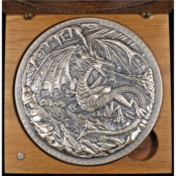 (1) 10 OZ .999 SILVER DRAGON VS VIKINGS ROUND