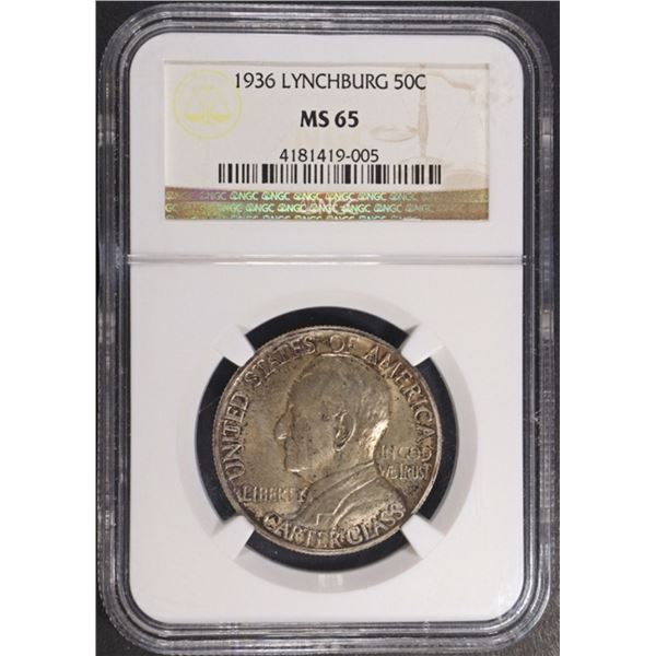 1936 LYNCHBURG COMMEM HALF NGC MS65