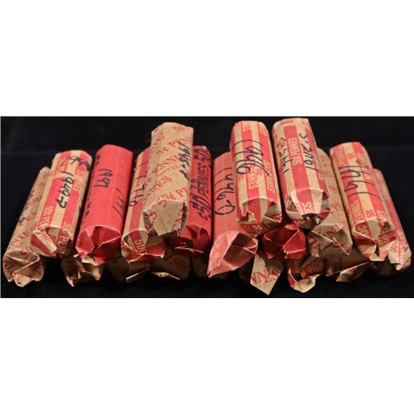 (20 ROLLS) MIXED DATES WHEAT CENTS
