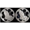 Image 1 : (2) 1 OZ .999 SILVER PRAYING HANDS ROUNDS
