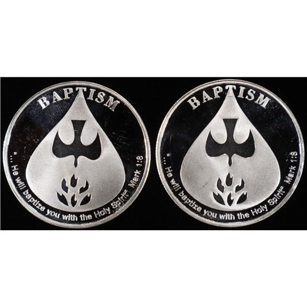 (2) 1 OZ .999 SILVER 2024 BAPTISM ROUNDS