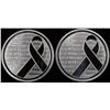 Image 1 : (2) 1 OZ .999 SILVER AWARENESS RIBBON ROUNDS