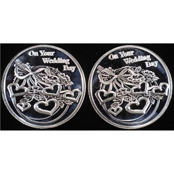 (2) 1 OZ .999 SILV 2024 ON YOUR WEDDING DAY ROUNDS