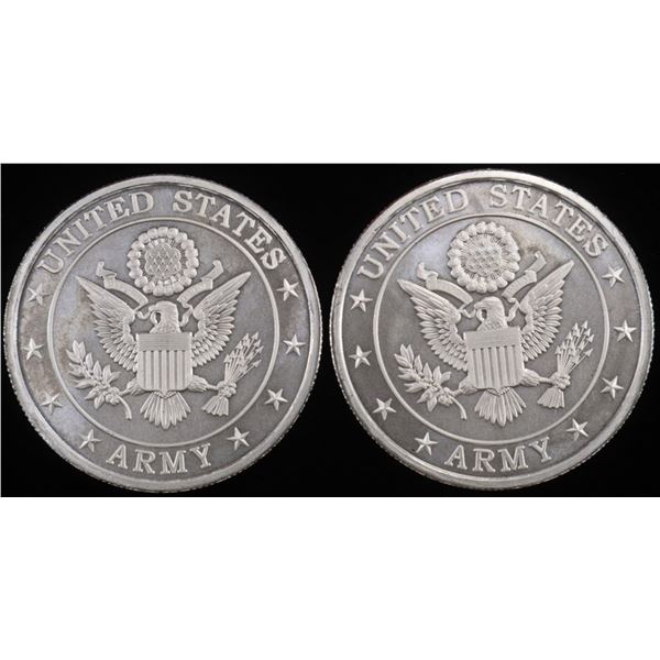 (2) 1 OZ .999 SILVER US ARMY ROUNDS