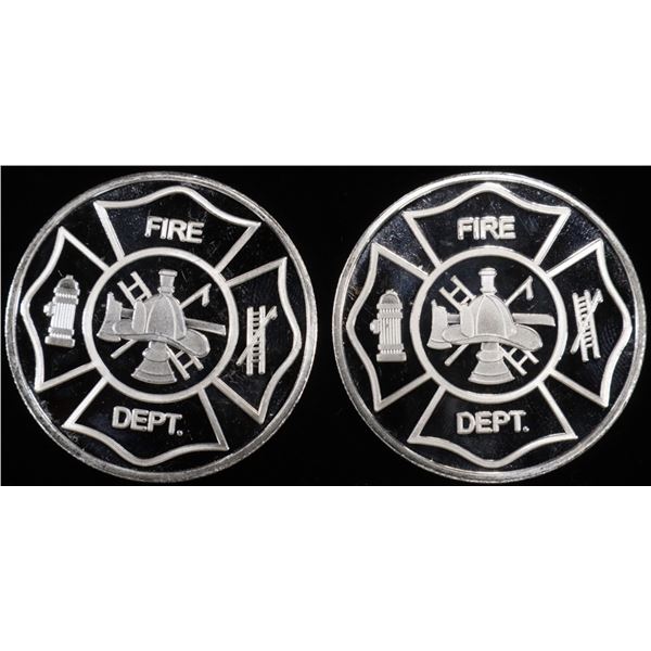 (2) 1 OZ .999 SILVER FIRE DEPARTMENT ROUNDS