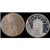Image 1 : (2) 1 OZ .999 SILVER STATUE OF LIBERTY ROUNDS