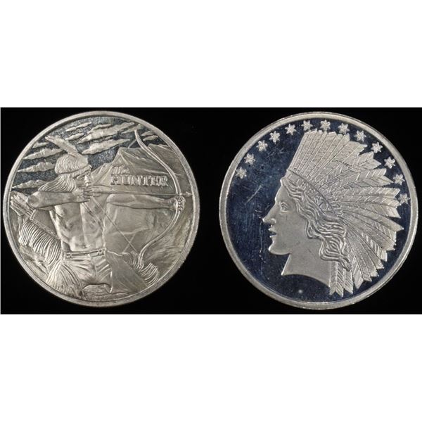 (2) 1 OZ .999 SILVER INDIAN DESIGN ROUINDS