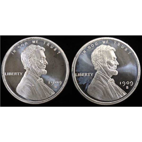 (2) 1 OZ .999 SILVER WHEAT CENT ROUNDS