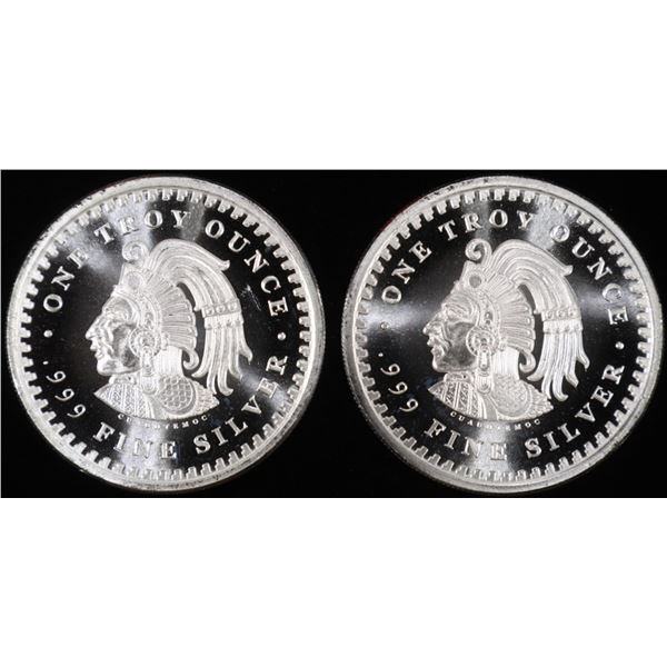 (2) 1 OZ .999 SILVER AZTEC CALENDAR ROUNDS