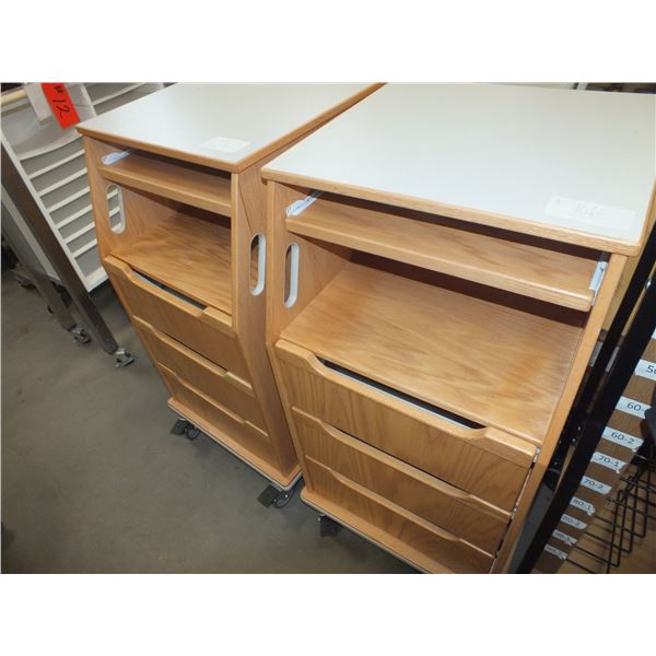 2 Wooden Cabinets On Wheels
