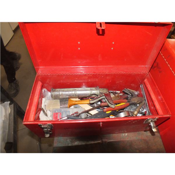 Red Tool Box w/ Assorted Tools