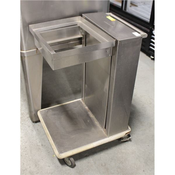 STAINLESS STEEL SPRING LOADED TRAY CART