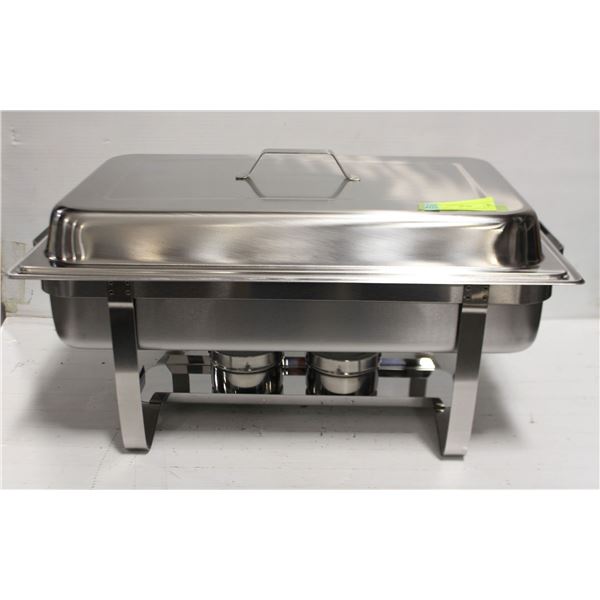 Large 9.5 Quart (9 Liter) Stainless Steel Chafing Dish – Silver – For Buffet & Catering