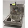 Image 1 : NEW STAINLESS STEEL WALL MOUNT HAND SINK W/ FAUCET