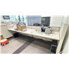 Image 2 : WHITE CUBICLE 126.5"W X 64"D X 46"H RECEPTION STATION & WHITE MOBILE METAL TWO DRAWER PEDESTAL
