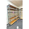 Image 2 : CONTENTS OF BACK STORAGE ROOM INCLUDING: 6 BAYS OF GREY METAL EZ-RECT SHELVING WITH WOOD *ALL 16"D