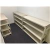 Image 5 : CONTENTS OF BACK STORAGE ROOM INCLUDING: 6 BAYS OF GREY METAL EZ-RECT SHELVING WITH WOOD *ALL 16"D
