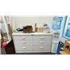 Image 2 : WHITE ELECTRIC WATER COOLER, GOLD FRAMED FLOOR MIRROR, WHITE 6 DRAWER STORAGE CABINET, & ASSORTED