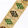 Image 7 : Vintage 18K Gold 7" Opal Garnet Sapphire Emerald Multi Color Wide Heavy Bracelet
