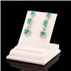 Image 2 : 4.61 ctw Emerald and 0.71 ctw Diamond 18K White Gold Dangle Earrings