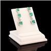 Image 3 : 4.61 ctw Emerald and 0.71 ctw Diamond 18K White Gold Dangle Earrings