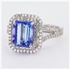 Image 2 : 3.54 ctw Tanzanite and 0.67 ctw Diamond Platinum Ring