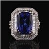 Image 1 : 16.49 ctw Tanzanite and 2.81 ctw Diamond 18KT White Gold Ring (GIA CERTIFIED)