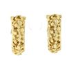 Image 3 : Vintage 18K Yellow Gold Nugget Textured Finish Hoop Huggie Clip On Earrings