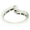 Image 5 : 14k White Gold 0.55 ctw Round Diamond Channel & Solitaire Twist Swirl Bypass Rin