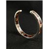 Image 2 : Lovely 925 Sterling Silver w/ Amber Color Glass Inlay Cuff Bangle