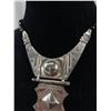 Image 2 : Great Vintage Sterling Silver Hinged w/ Black Beads Choker Necklace, Possible Native American, Marke