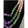 Image 2 : Gorgeous Gem Stone Beads Necklace w/ Gold Plated Silver Clasp Marked 925