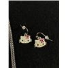 Image 2 : 925 Sterling Silver Hello Kitty Pendant, Marked Sanrio w/ Chain Necklaces and Pair Hello Kitty Sanri