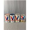 Image 1 : 3 Valvoline Motor Oil Tins & 1 Valvoline Composite. All w/ Contents