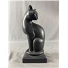 Image 1 : Heavy "Elegance" Cat Sculpture By Art Forum UK Black Cat By Sue Dawes. Approx. 11" H