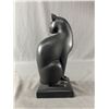 Image 2 : Heavy "Elegance" Cat Sculpture By Art Forum UK Black Cat By Sue Dawes. Approx. 11" H